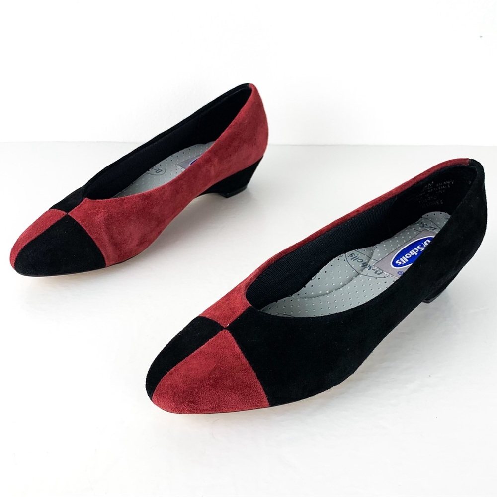 Dr. Scholl's Burgundy and Black Wedges